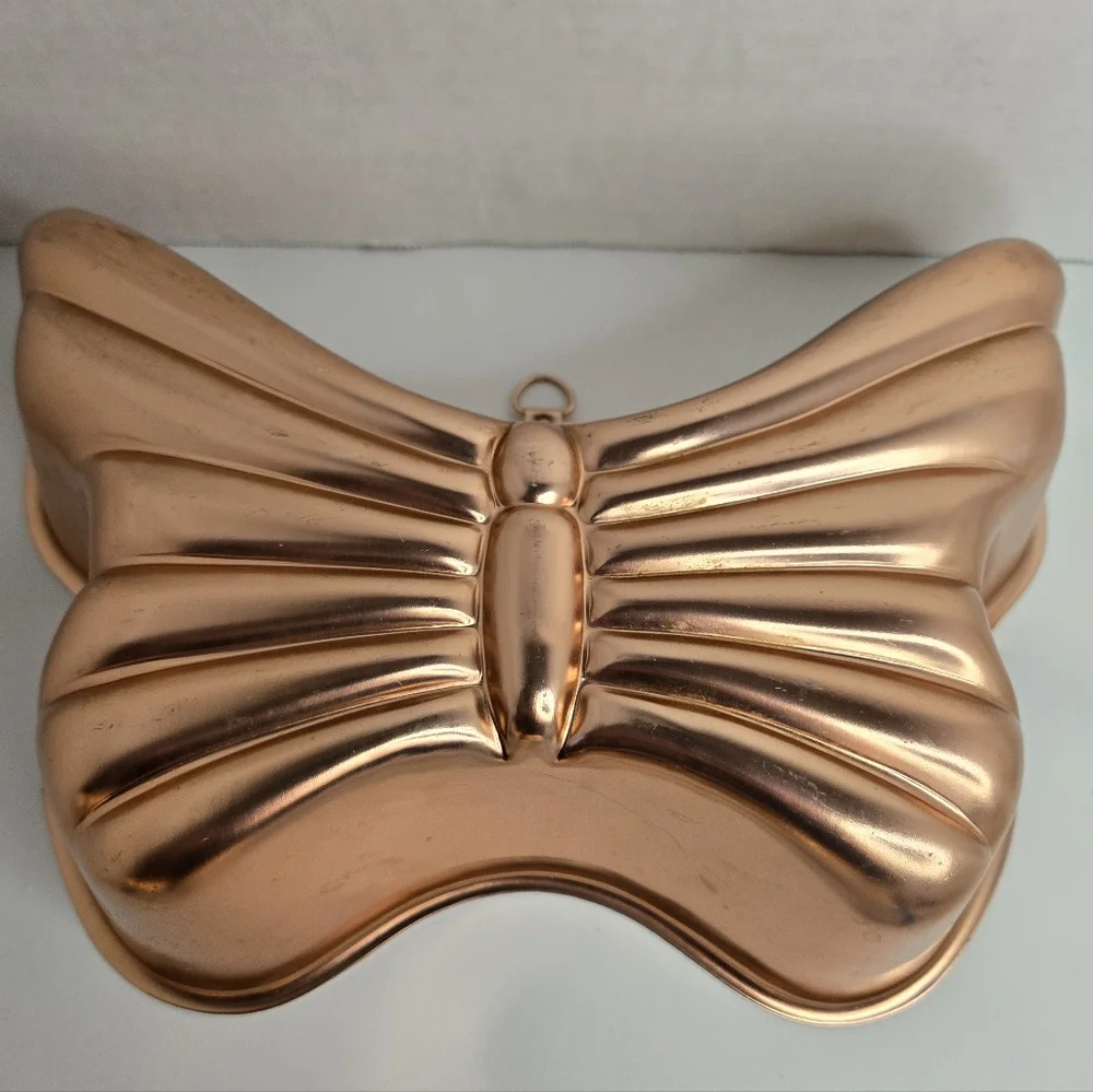 Vintage Copper Butterfly Shaped Baking And Jello Mold 6 Cup Capacity 11